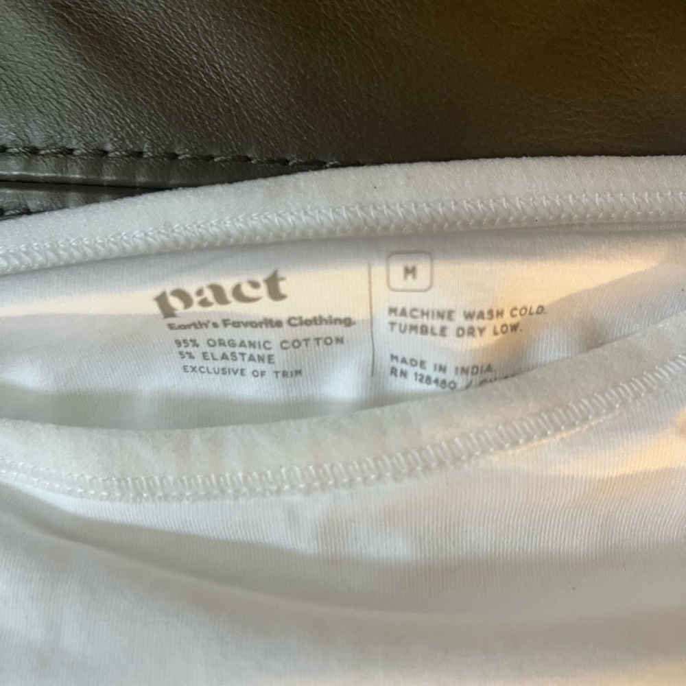 PACT womens organic cotton gauze tiered Cream & white Tank Top New without tags - Picture 6 of 8